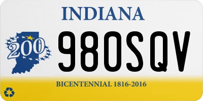 IN license plate 980SQV