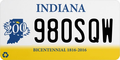 IN license plate 980SQW