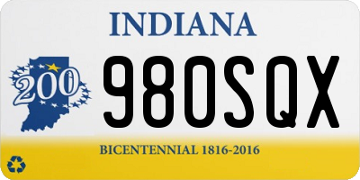IN license plate 980SQX
