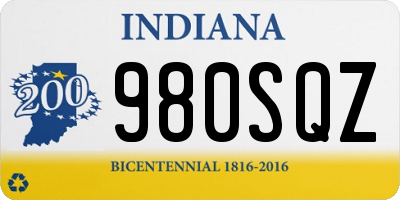 IN license plate 980SQZ