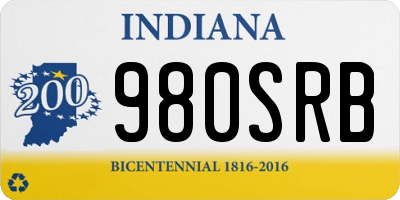 IN license plate 980SRB