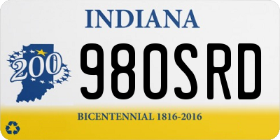 IN license plate 980SRD