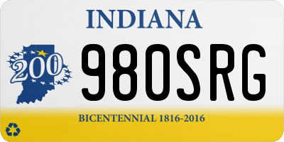 IN license plate 980SRG