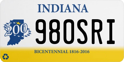 IN license plate 980SRI