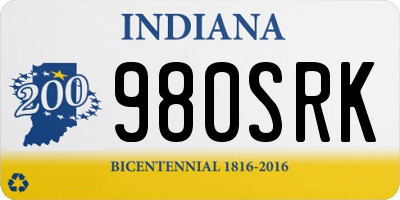 IN license plate 980SRK