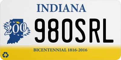 IN license plate 980SRL