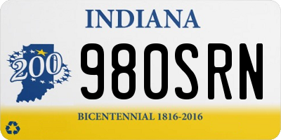 IN license plate 980SRN