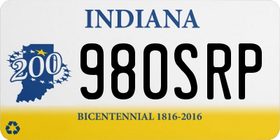 IN license plate 980SRP