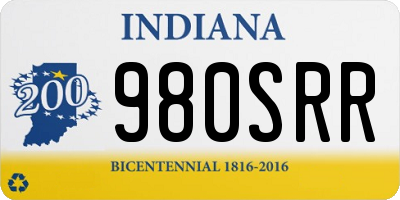 IN license plate 980SRR