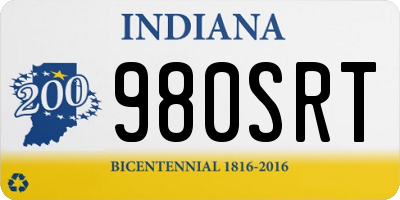 IN license plate 980SRT