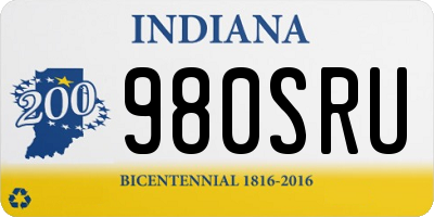 IN license plate 980SRU