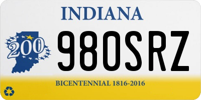 IN license plate 980SRZ
