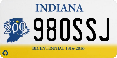 IN license plate 980SSJ
