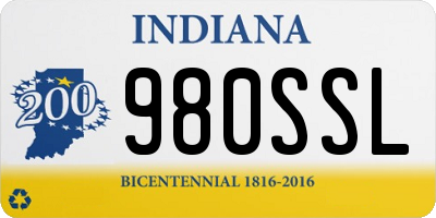 IN license plate 980SSL