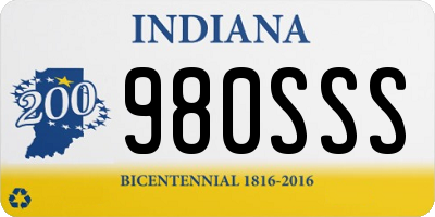 IN license plate 980SSS