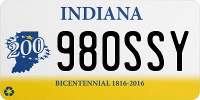 IN license plate 980SSY