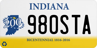 IN license plate 980STA