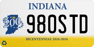 IN license plate 980STD