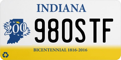 IN license plate 980STF