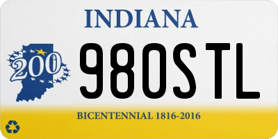 IN license plate 980STL