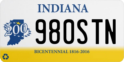 IN license plate 980STN