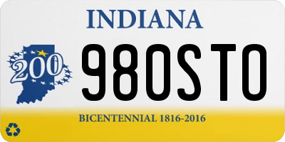 IN license plate 980STO