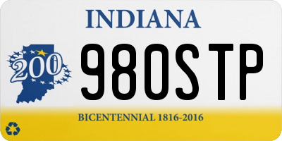 IN license plate 980STP