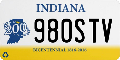 IN license plate 980STV