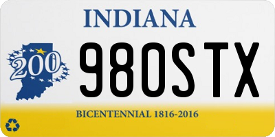 IN license plate 980STX