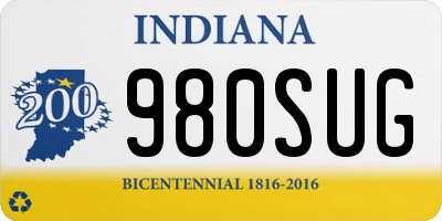 IN license plate 980SUG