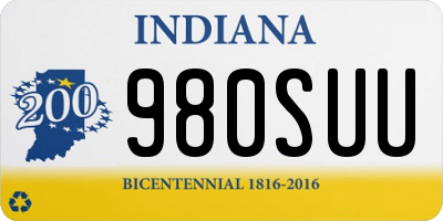 IN license plate 980SUU