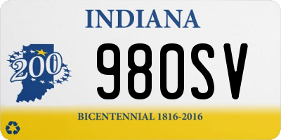 IN license plate 980SV