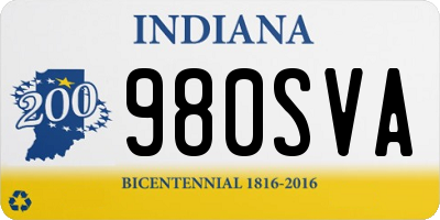 IN license plate 980SVA
