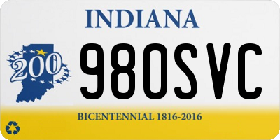 IN license plate 980SVC