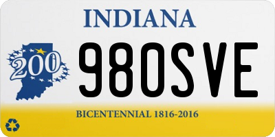 IN license plate 980SVE