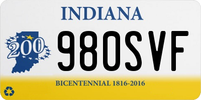 IN license plate 980SVF