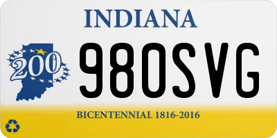 IN license plate 980SVG
