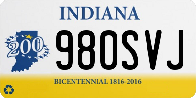 IN license plate 980SVJ
