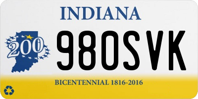 IN license plate 980SVK
