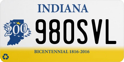 IN license plate 980SVL