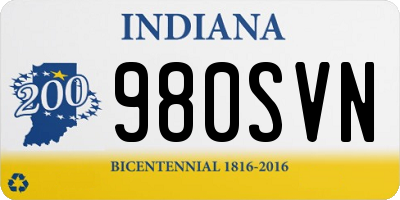 IN license plate 980SVN
