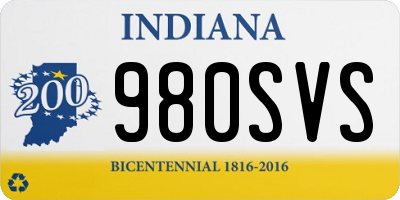 IN license plate 980SVS