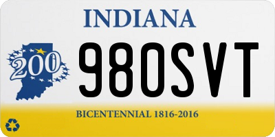 IN license plate 980SVT