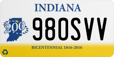 IN license plate 980SVV
