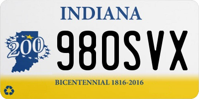 IN license plate 980SVX