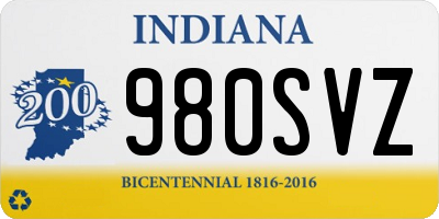 IN license plate 980SVZ