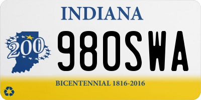 IN license plate 980SWA