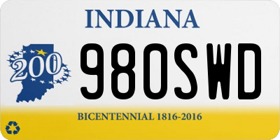 IN license plate 980SWD