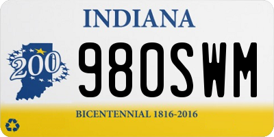 IN license plate 980SWM