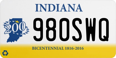 IN license plate 980SWQ